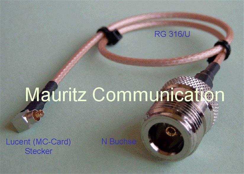 Pigtail:  Lucent Winkelstecker mit N Buchse