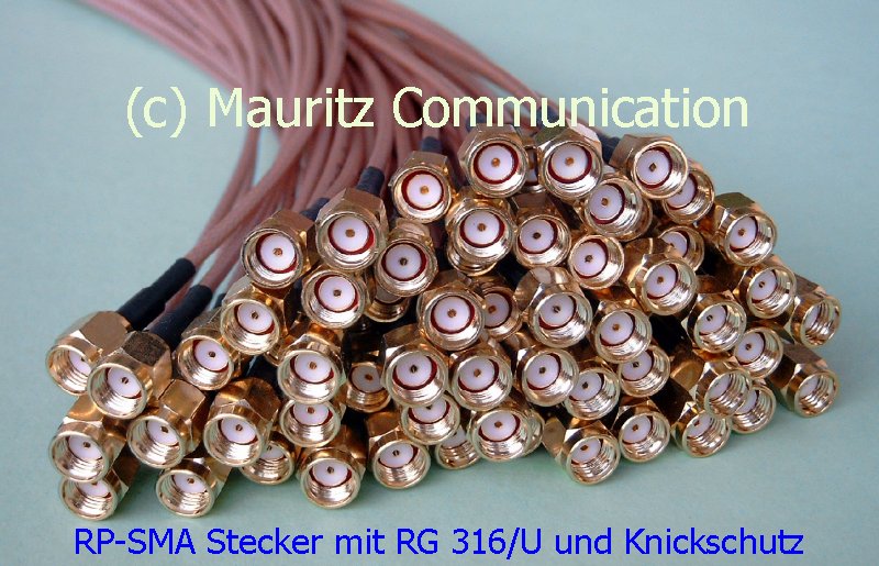 RP-SMA Stecker mit RG 316 und Knickschutz